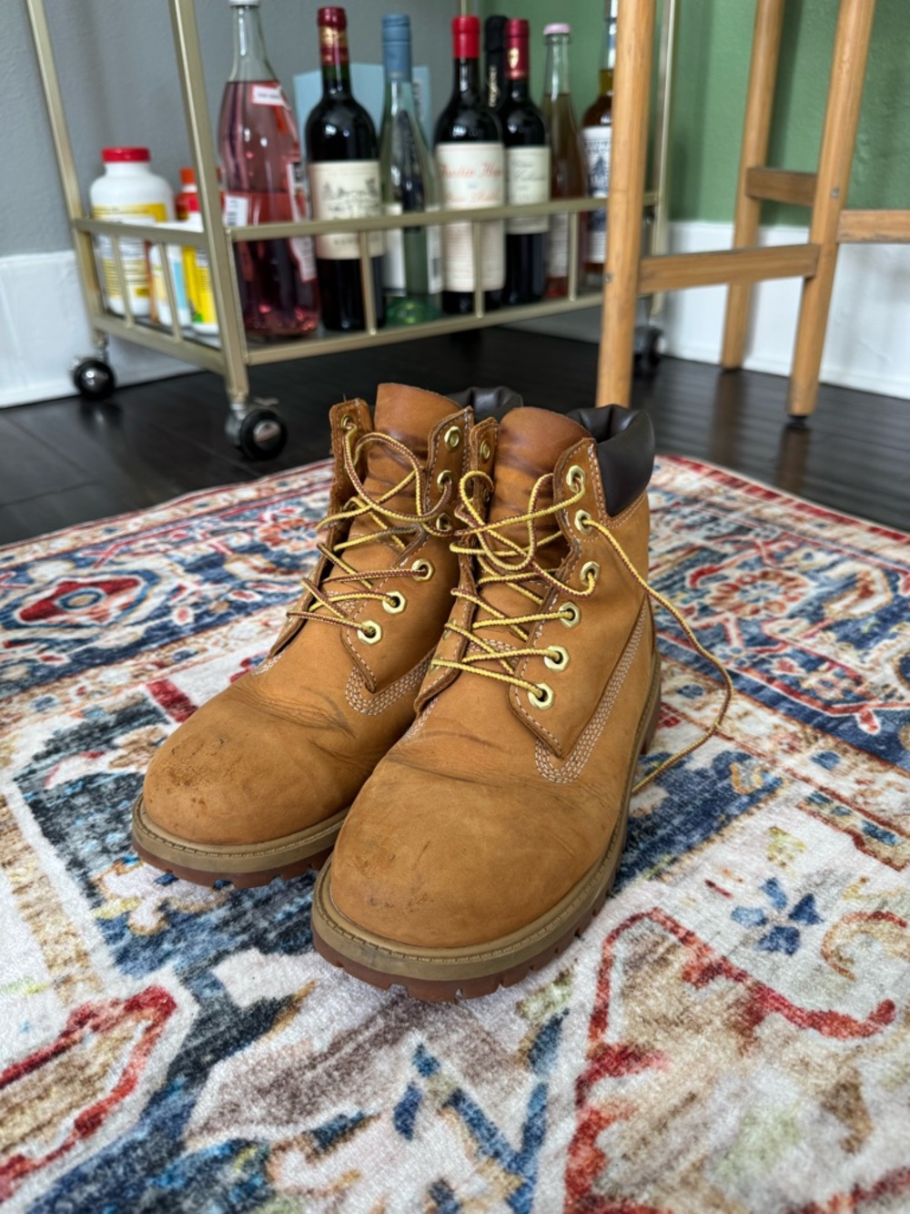 Timberland Wheat Work Boots with Dark Collar